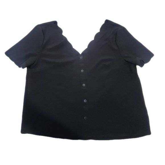 4x $25 Shein black mock button down crop top  size medium - Picture 1 of 12